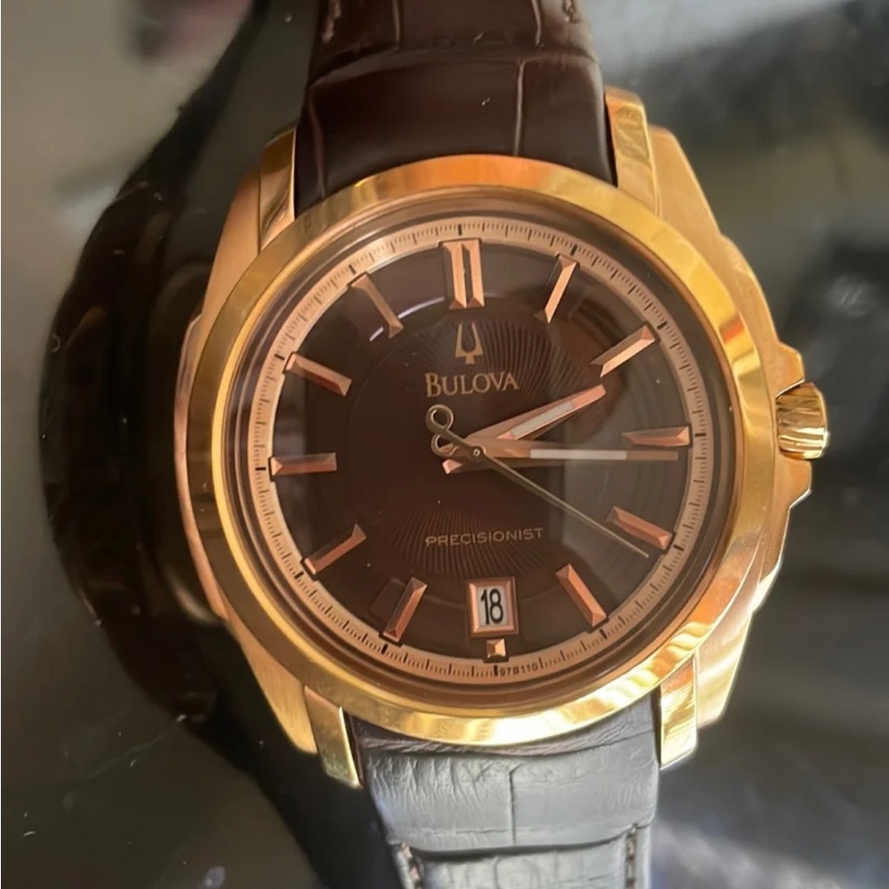 Bulova Rose gold, Ultra high frequency Mens quartz watch